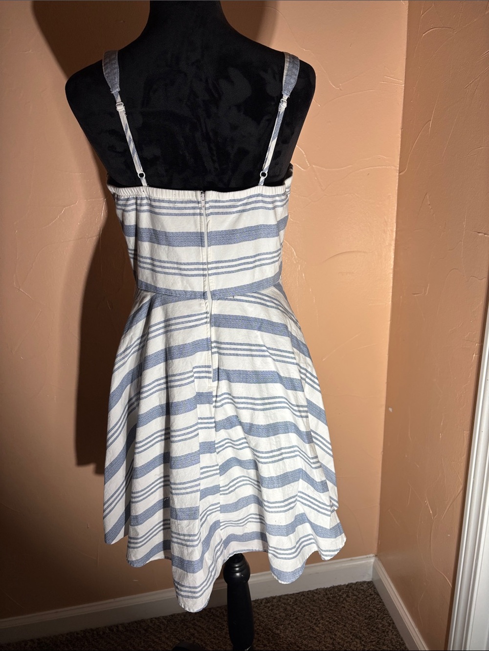 Trixxi White and Light Blue Striped Mini Dress - Picture 5 of 7